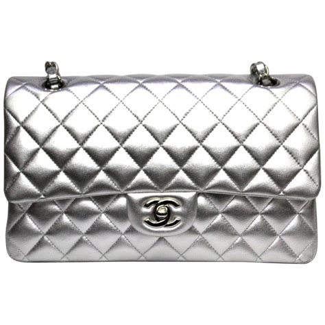 black and silver chanel bag|metallic silver chanel bag.